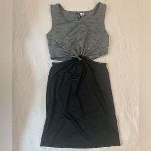 H&M cut out bodycon dress, Black & Gray, XS